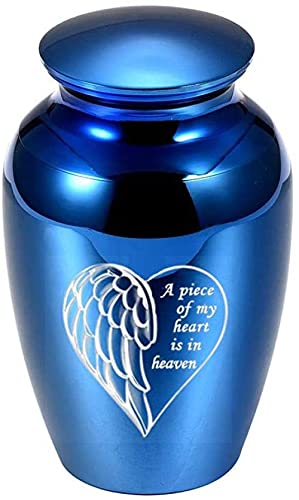 Urnas de cremación para Cenizas para Adultos ala de ángel ala pequeñas urnas para Cenizas para la Mascota Humana Mini Ashes Holder Holder Metal Memorial Ash -a Pieza de mi corazón está en el Ciel
