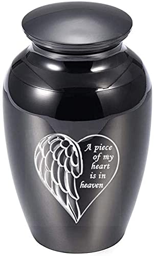 Urnas de cremación para Cenizas para Adultos ala de ángel ala pequeñas urnas para Cenizas para la Mascota Humana Mini Ashes Holder Holder Metal Memorial Ash -a Pieza de mi corazón está en el Ciel