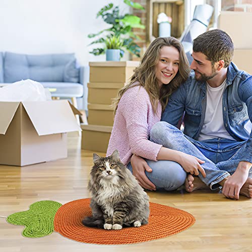 UTDKLPBXAQ Alfombrilla rascadora para Gatos, 45x22,5 cm Alfombrillas raspadoras de sisal Natural para Gatos, Alfombrilla rascadora Horizontal con Forma de Zanahoria para Gatos, alfombras y sofás