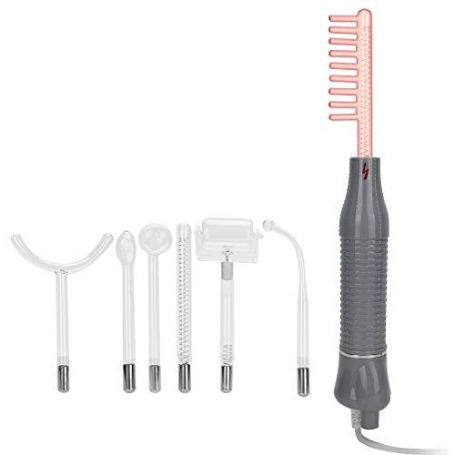 Varita de terapia de piel de electroterapia con ozono de alta frecuencia 7pcs/Set, eliminación de arrugas de acné, estiramiento facial de estiramiento de la piel(Enchufe de la UE)