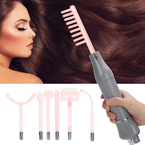 Varita de terapia de piel de electroterapia con ozono de alta frecuencia 7pcs/Set, eliminación de arrugas de acné, estiramiento facial de estiramiento de la piel(Enchufe de la UE)