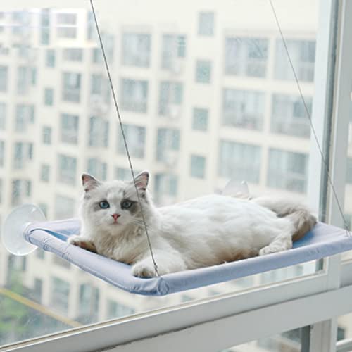 Ventana montada Hamaca para Gato, Cama Gato Colgante para Gato, Hamaca Ventosa para Gatos con Ventosas de Perilla Resistentes, Soportar hasta 17kg