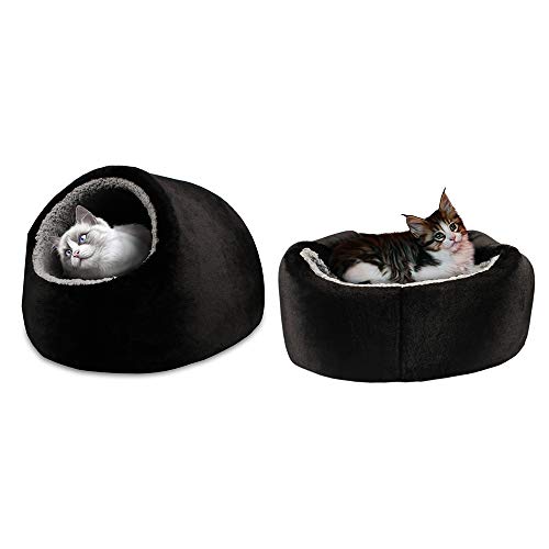 Vertast - Caseta con cojín lavable para gatos y perros pequeños