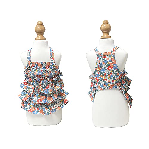 Vestido de Flores para Perros YAODHAOD Lindo Vestido de tutú con Camisola de Pastel Floral para Mascotas, Vestido de Princesa de Verano para Mascotas, Falda Hawaiana (Naranja, Medium)