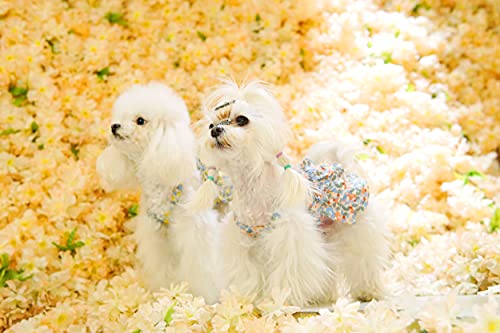 Vestido de Flores para Perros YAODHAOD Lindo Vestido de tutú con Camisola de Pastel Floral para Mascotas, Vestido de Princesa de Verano para Mascotas, Falda Hawaiana (Naranja, Medium)