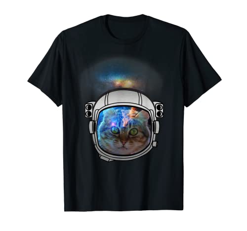 Viajero espacial de gato curioso Camiseta