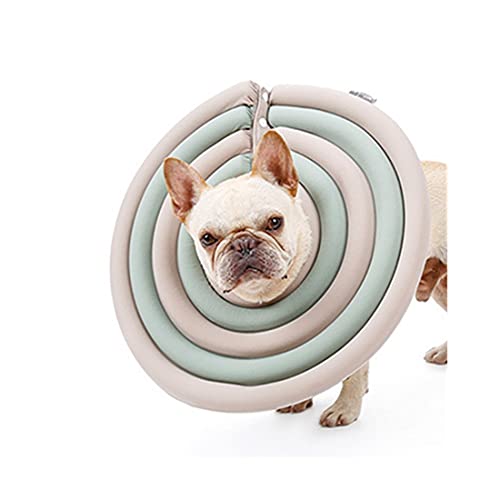 VICTORIE Mascota Collar Recuperación Cuello Protector Heridas Evita Lame Tocando Arañazos Lesionescirugía para Gatos Perros Verde L