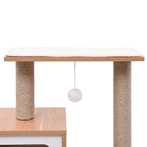 vidaXL Rascador para Gatos con Alfombra Rascadora Poste Casita de Sisal 82 cm