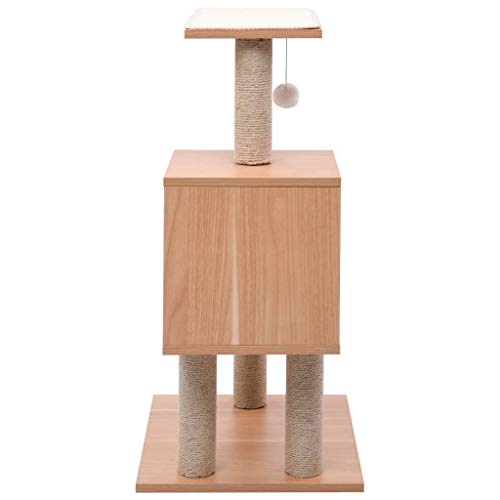 vidaXL Rascador para Gatos con Alfombra Rascadora Poste Casita de Sisal 82 cm