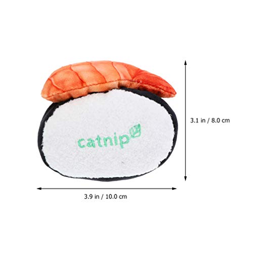VILLCASE 3 Piezas de Juguetes de Catnip- Juguetes de Gato de Sushi Juguete de Gatito Resistente a La Picadura Salmon Arctic Caparazón Fresco de Felpa de Camarón Impreso Juguetes de Limpieza