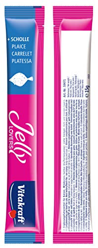 Vitakraft - Jelly Lovers, Snacks de Gelatina para Gatos, Variedad Salmón y Platija - 6 Unidades x 15 g