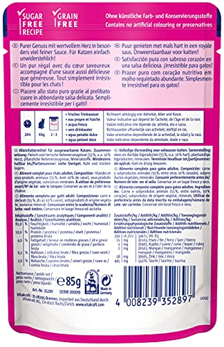Vitakraft - Poésie Délice Sauce, alimento húmedo para Gatos con trozos de Carne en Salsa, Variedad Carne de Corazón- 85 g