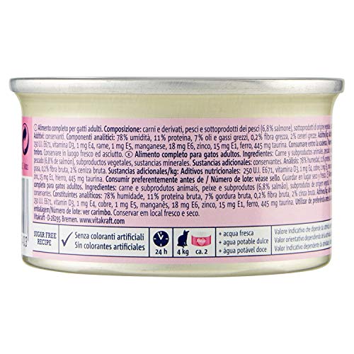 Vitakraft - Poésie Mousse, Fina y Delicada Mousse para tu Gato, Variedad salmón - 85 g