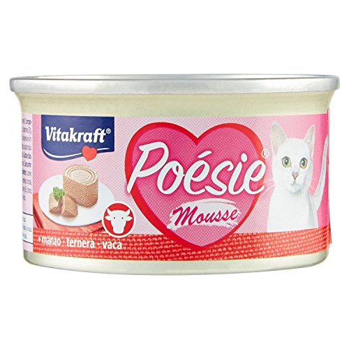 Vitakraft - Poésie Mousse, Fina y Delicada Mousse para tu Gato, Variedad Ternera - 85 g
