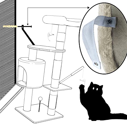 VOUNOT Árbol Rascador para Gatos con Plataformas y Refugios, 115cm, Beige