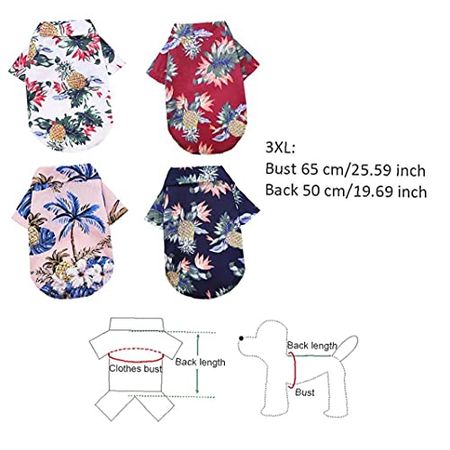 VusiElag Pet Hawaiano Camisa Perro Verano Tshirt cómodo Centro turístico Estilo cocotero Estampado Ropa de Mascota Perrito Chihuahua Bulldog de Vestir para pequeños Perros medianos Gatos niña niño