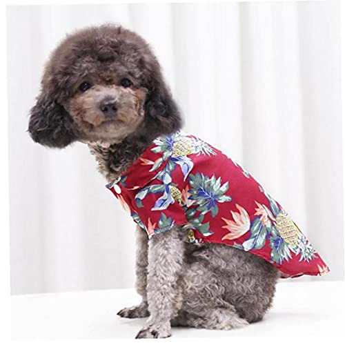 VusiElag Pet Hawaiano Camisa Perro Verano Tshirt cómodo Centro turístico Estilo cocotero Estampado Ropa de Mascota Perrito Chihuahua Bulldog de Vestir para pequeños Perros medianos Gatos niña niño