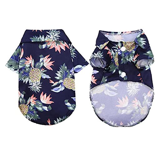 VusiElag Pet Hawaiano Camisa Perro Verano Tshirt cómodo Centro turístico Estilo cocotero Estampado Ropa de Mascota Perrito Chihuahua Bulldog de Vestir para pequeños Perros medianos Gatos niña niño