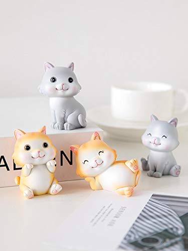 WANDOM Decoración de Gato decoración de habitación Linda Chica corazón pequeña decoración Mini muñeca decoración de Escritorio-Tsundere Gato-Gris