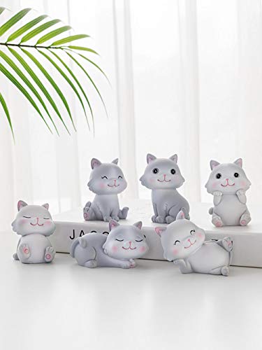 WANDOM Decoración de Gato decoración de habitación Linda Chica corazón pequeña decoración Mini muñeca decoración de Escritorio-Tsundere Gato-Gris