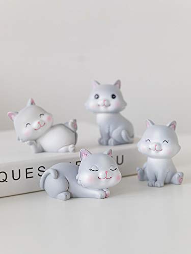 WANDOM Decoración de Gato decoración de habitación Linda Chica corazón pequeña decoración Mini muñeca decoración de Escritorio-Tsundere Gato-Gris