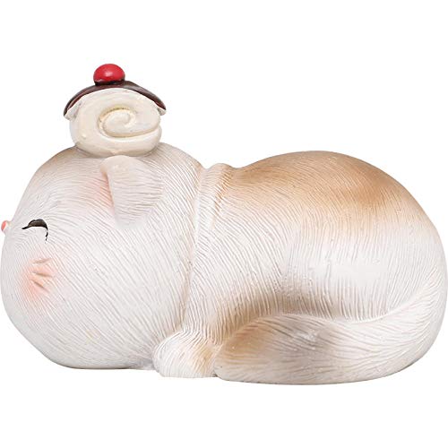 WANDOM Pequeños Adornos creativos Gato de Dibujos Animados Adornos de Animales Adornos de gabinete de TV Lindas Decoraciones para el hogar-Comer Peces pequeños