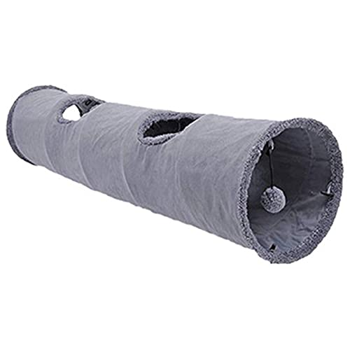 WanuigH Túnel para Gatos Túnel de Gato para Exteriores COLLPLIBLE Pet Pet Tubo Tubo para EL Tubo DE Tunnel para Cat Dog Puppy Kitty COBBIT Fácil de Jugar (Color : Gris, Size : 130x30cm)