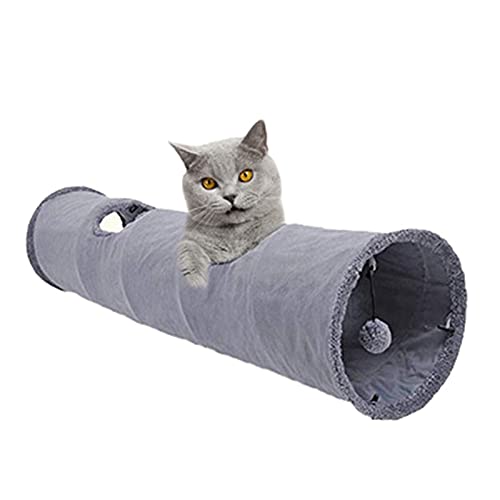 WanuigH Túnel para Gatos Túnel de Gato para Exteriores COLLPLIBLE Pet Pet Tubo Tubo para EL Tubo DE Tunnel para Cat Dog Puppy Kitty COBBIT Fácil de Jugar (Color : Gris, Size : 130x30cm)
