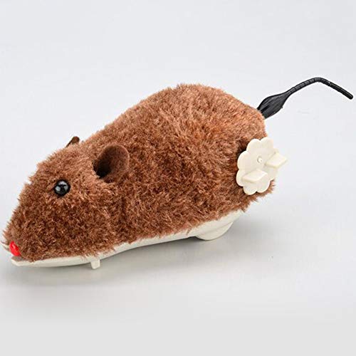 Washranp Gatos Perro Jugando, Mascota Perro Gato Peluche Divertido Juguete Ratón Animal Mecanismo Cuerda para Correr Jugar Regalo para Gato O Perro Pequeño Color Aleatorio