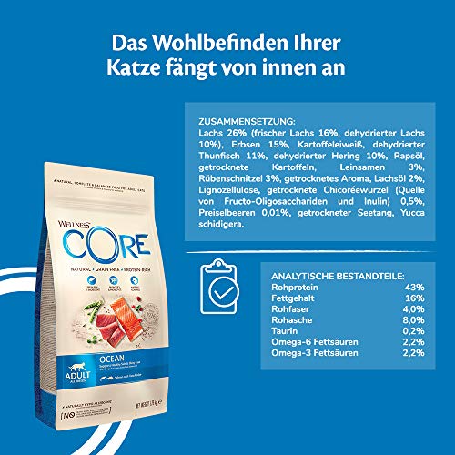 Wellness CORE - Salmón para Comida de Gato sin Grano con túnica (300 g)