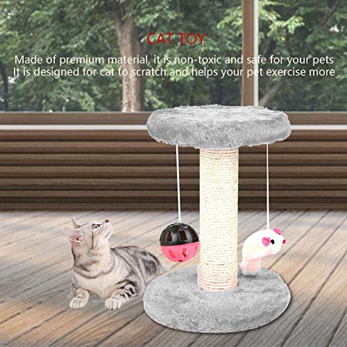 WENHANGshidai Pequeña Tabla de Escalada para Mascotas, rascador, Postes para rascar, casa de Gato con Gatito, Herramienta de Entrenamiento de Juguete juguetón(Gris Claro)