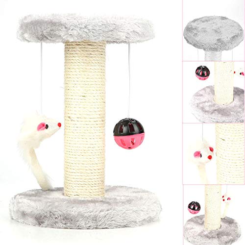 WENHANGshidai Pequeña Tabla de Escalada para Mascotas, rascador, Postes para rascar, casa de Gato con Gatito, Herramienta de Entrenamiento de Juguete juguetón(Gris Claro)