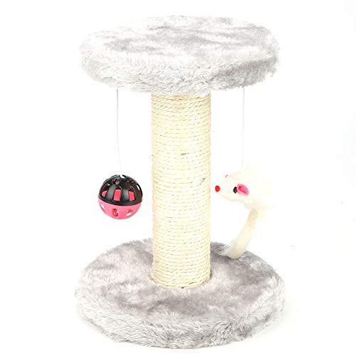 WENHANGshidai Pequeña Tabla de Escalada para Mascotas, rascador, Postes para rascar, casa de Gato con Gatito, Herramienta de Entrenamiento de Juguete juguetón(Gris Claro)