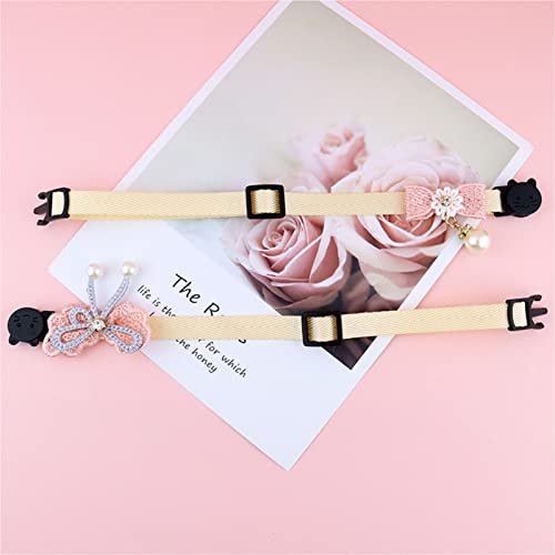 Wharick Collares de gato para gatos de niña, collar de gato, lazos de cuello para gatos de moda, estilo princesa para gatito con arcos de mariposa para el festival de primavera azul