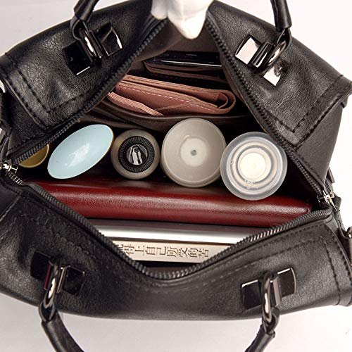 whcct Bolso retro con borla para mujer, bolso de hombro de cuero PU, bolso bandolera de lujo para mujer
