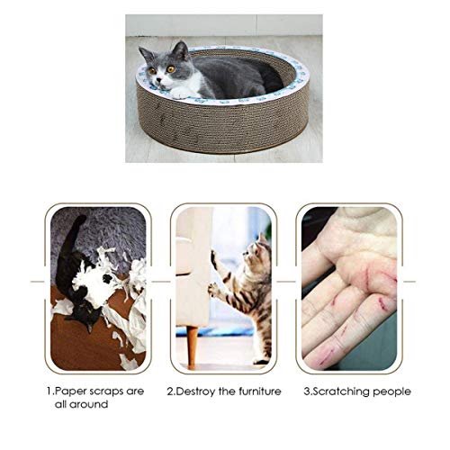 WIHEBE Rascador para Gatos Tipo De Cuenco, Cuenco De Papel Corrugado para Rascar para Gatos Alfombrilla para Moler Garra De Juguete Salón para Rascar Los Gatos