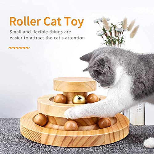 Wimaha Juguete para Gato de bambú, Juguete Interactivo para Gatos, Juguete para Gatos