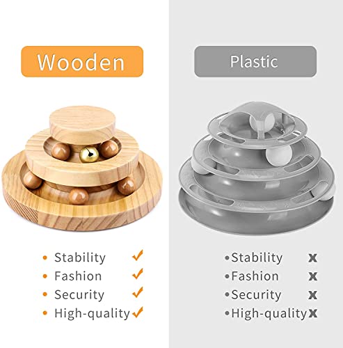 Wimaha Juguete para Gato de bambú, Juguete Interactivo para Gatos, Juguete para Gatos
