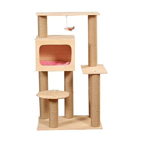 WJMLS Multi-Capa de Pet Muebles de Madera Maciza, rasguño de Gato del Gato Nido Juguete del Gato Centro Hospitalario Junta de Mascotas Cuidado de Crianza (Size : 40 * 50 * 105cm)