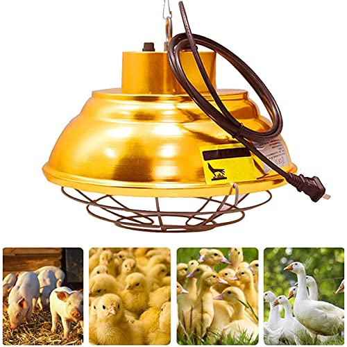 WOERD Lámpara Calefactora para Pollos, Lámpara de Calor For Mascotas, 200-400W Termostato Ajustable Bombilla Criadora de Pollitos Corderos, Lámpara de Calor para Ganado