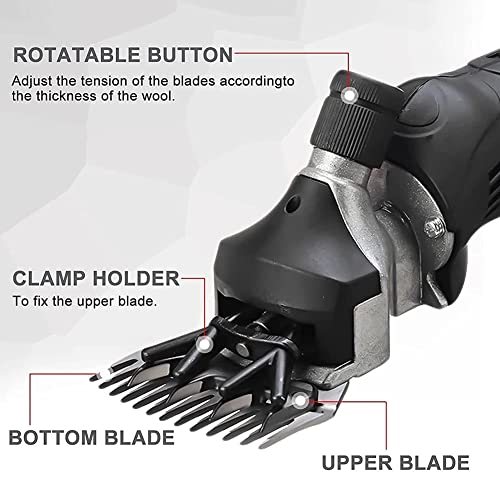 WOERD Tijeras Eléctricas para Ovejas, Maquina para Esquilar Ovejas, Esquiladora para Ovejas Eléctrica con 4000 Mah Batería, Profesional Juego De Tijeras para Cabra Alpaca Camello