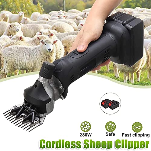 WOERD Tijeras Eléctricas para Ovejas, Maquina para Esquilar Ovejas, Esquiladora para Ovejas Eléctrica con 4000 Mah Batería, Profesional Juego De Tijeras para Cabra Alpaca Camello
