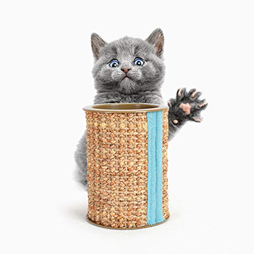 woyada 1/2 Rascador de sisal con campana para gato garra y rollo de juguete para rascar con sonido 10,3 x 8 cm, juguete apto para gatitos para mascotas