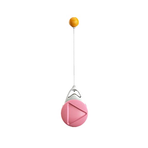 WSSSH Juguete Interactivo para Gatos de Interior, Juguete para Gatos de Equilibrio Interior, Juguete de Entrenamiento con Ruedas, Juguete para Gatos con Tumbler, Palo automático para Gatos-Pink