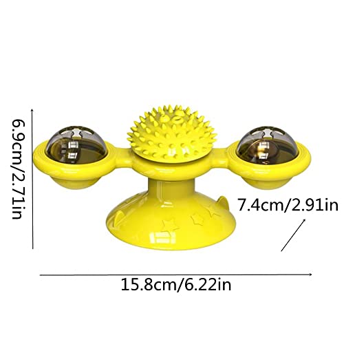 WSSSH Palo Divertido del Gato, Juguete del Gato del Tocadiscos del Molino de Viento, Juguete del Gato Divertido del Tocadiscos del Juego de la dentición, Accesorios para Mascotas-Green