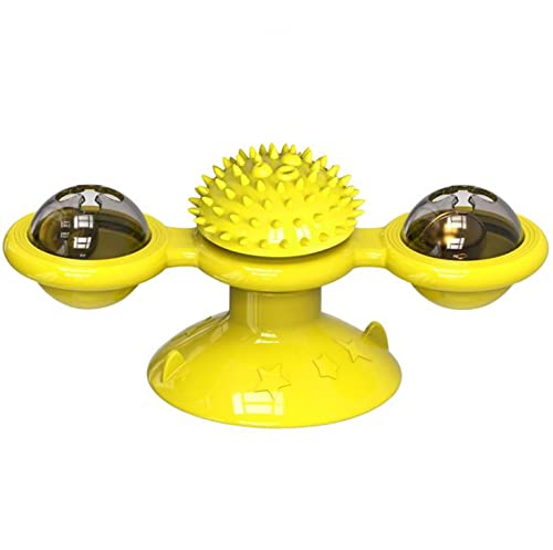 WSSSH Palo Divertido del Gato, Juguete del Gato del Tocadiscos del Molino de Viento, Juguete del Gato Divertido del Tocadiscos del Juego de la dentición, Accesorios para Mascotas-Green