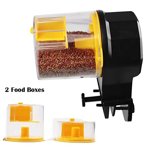 WYJJP Aquario ajustable Automático Alimentador de Peces Temporizador Temporizador Dispensador Alimentadores Estanque Alimentador Alimentador Alimentador de alimentos con 2 Dispensadores de Alimentos d