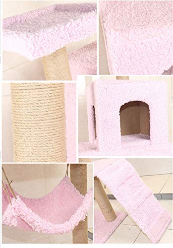 WYJW Árbol para Gatos para Gatos Grandes Chartreux Beige Crema XXL árboles de Razas extragrandes rascador y Torres para Adultos Muebles Centro de Actividades rascador (E)