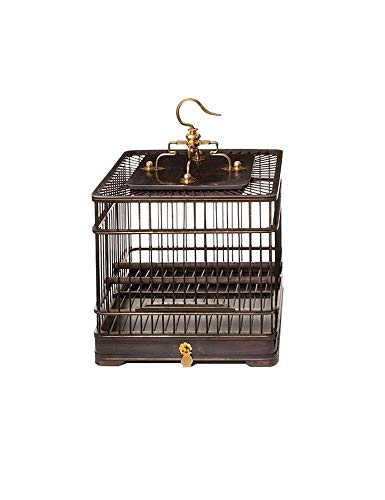 WYSTAO Plaza de la Jaula de pájaro, Chinesemetal Jaula de pájaro de Madera de sándalo, Sala de Modelo Vivo decoración de la habitación, Porche decoración, Regalo for los Padres (Color : A)