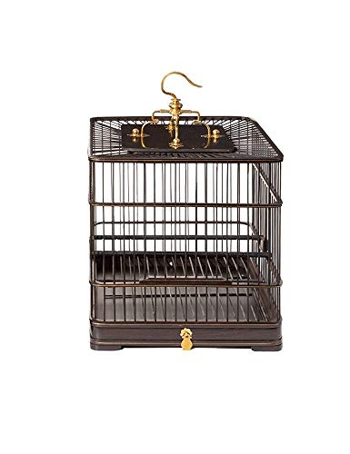 WYSTAO Plaza de la Jaula de pájaro, Chinesemetal Jaula de pájaro de Madera de sándalo, Sala de Modelo Vivo decoración de la habitación, Porche decoración, Regalo for los Padres (Color : A)